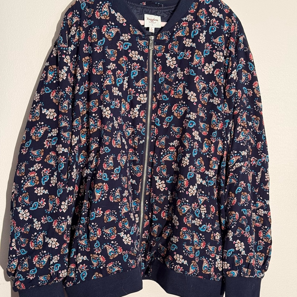 Hayden Navy Floral Zip-Up Jacket